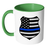 Thin Blue Line American Flag Shield Mug