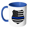 Thin Blue Line American Flag Shield Mug