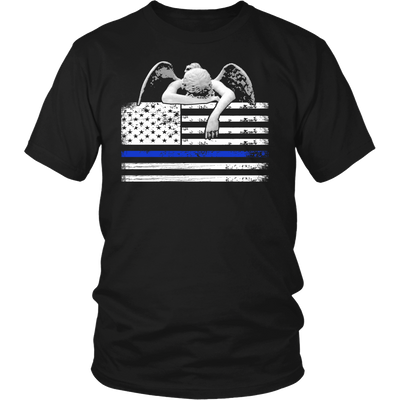 Weeping Angel Thin Blue Line Flag Shirts and Hoodies