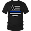 Thin Blue Line American Flag Shield Shirts and Hoodies