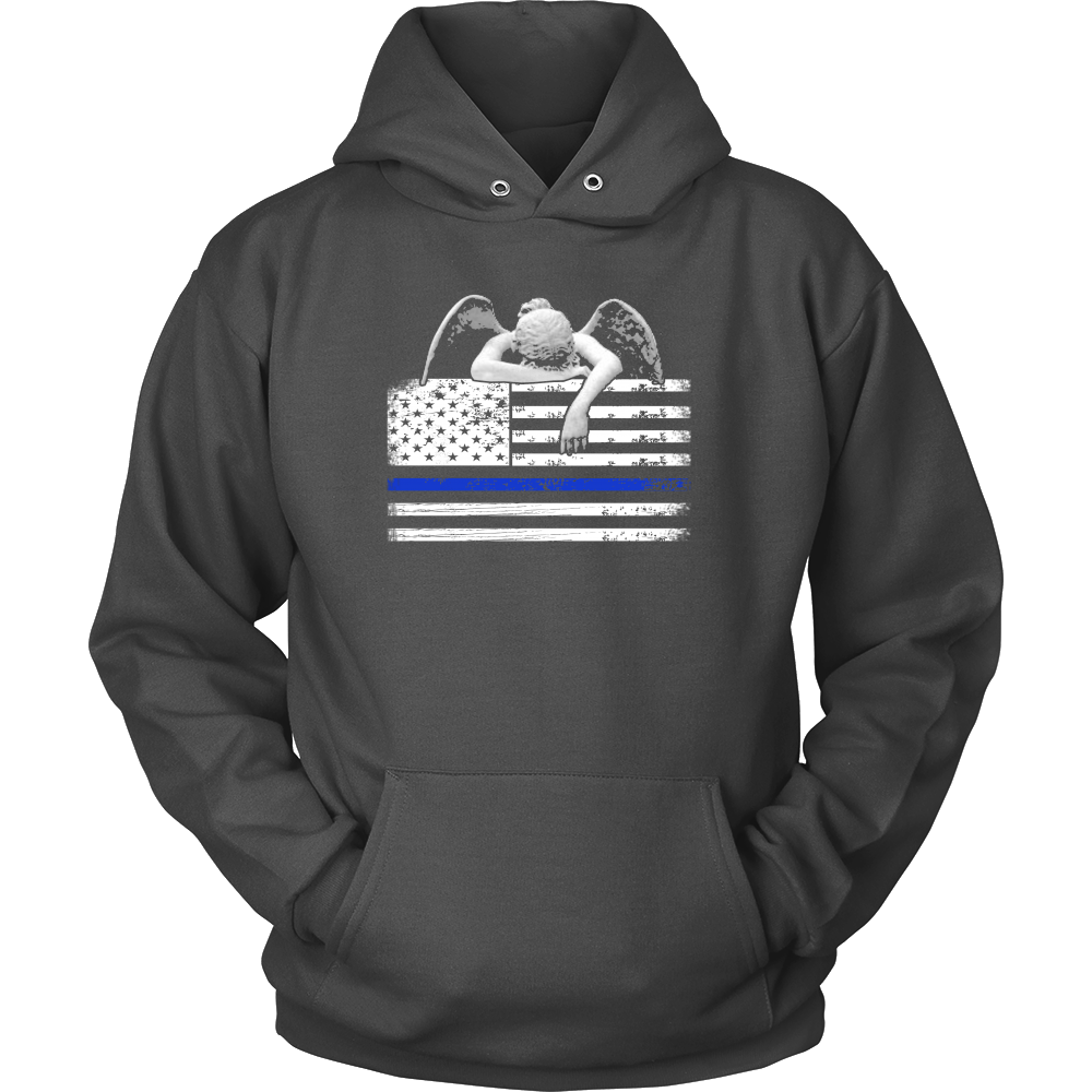 Thin blue clearance line flag hoodie