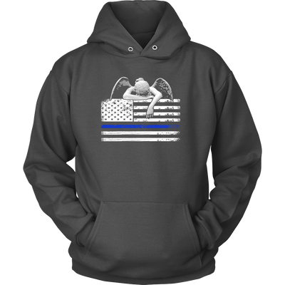 Weeping Angel Thin Blue Line Flag Shirts and Hoodies