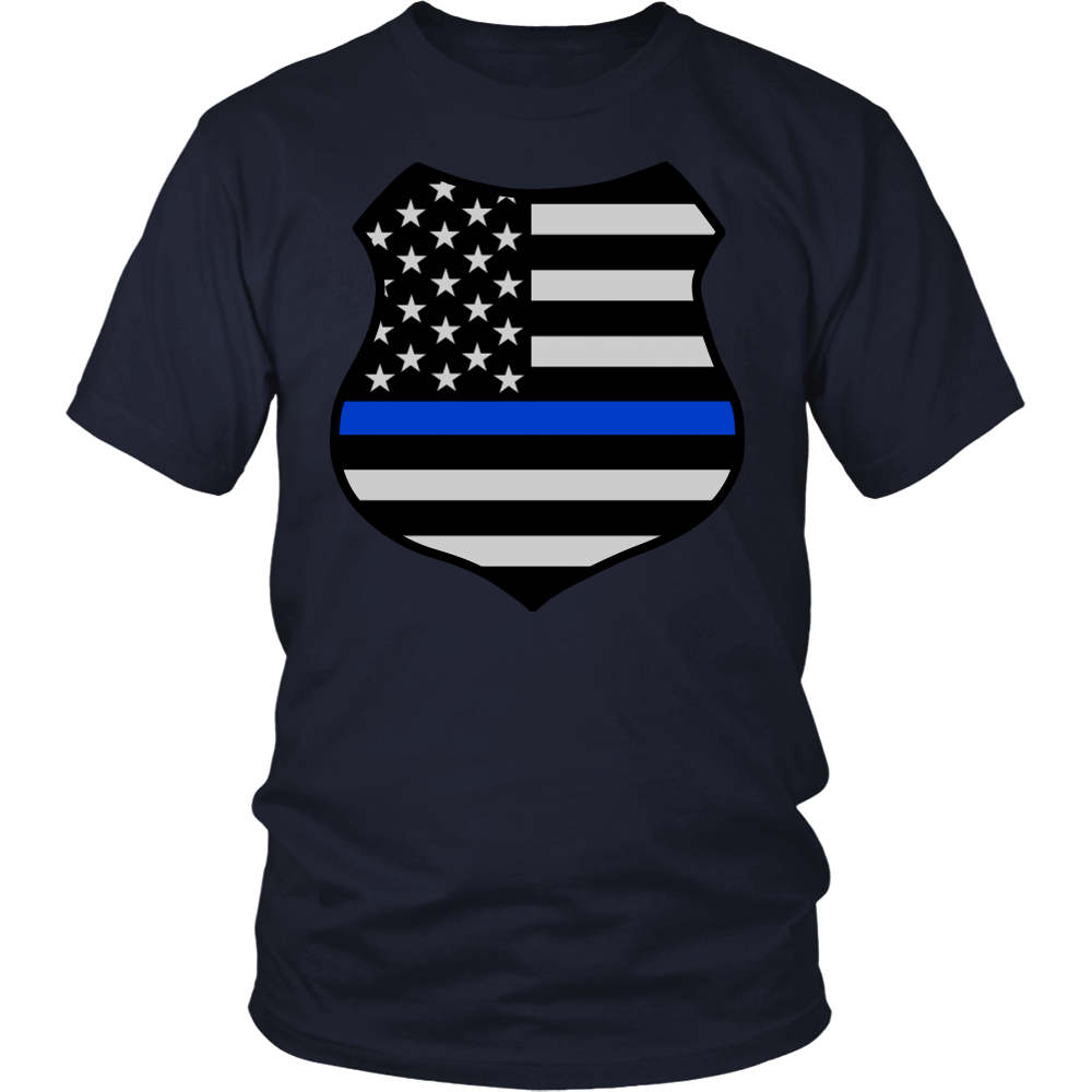 Thin Blue Line American Flag Shield Shirt