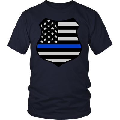 Thin Blue Line American Flag Shield Shirt