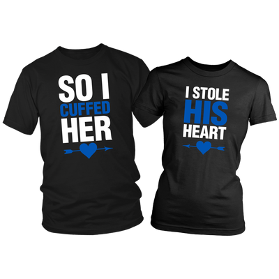 Heart and Cuffs Couples Shirts