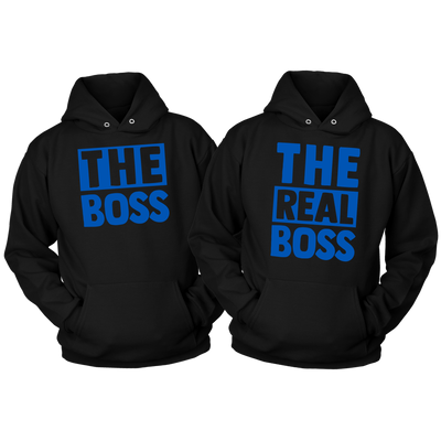 THE BOSS & REAL BOSS COUPLES THIN BLUE LINE HOODIES