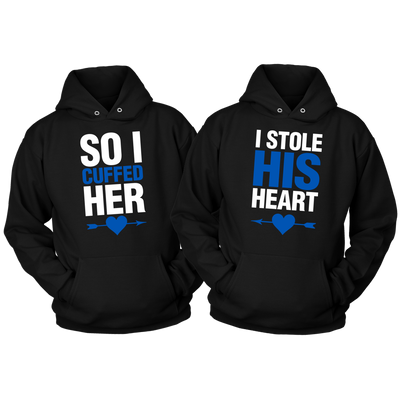 HEART AND CUFFS COUPLES HOODIES