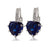 [FREE] White Gold Plated Blue Sapphire Crystal Heart Earrings