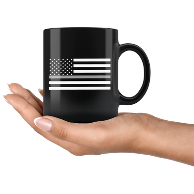 Thin Silver Line American Flag Mug