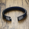 Thin Blue Line Faux Leather Men's Bracelet
