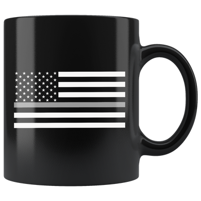 Thin Silver Line American Flag Mug