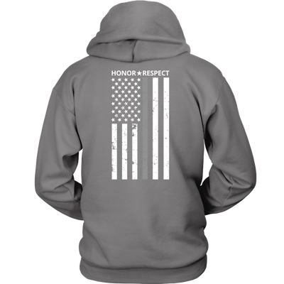 THIN SILVER LINE FLAG HONOR RESPECT SHIRTS AND HOODIES