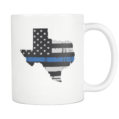Texas Thin Blue Line American Flag - Mug