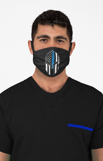 Spartan Thin Blue Line Face Mask with BONUS 2 x PM 2.5 Filters