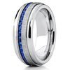 Stylish Titanium Thin Blue Line Ring