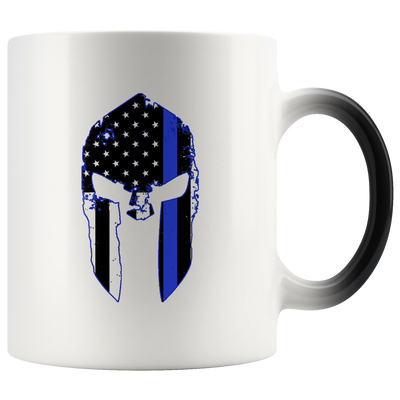 Thin Blue Line Spartan Color Changing Mug