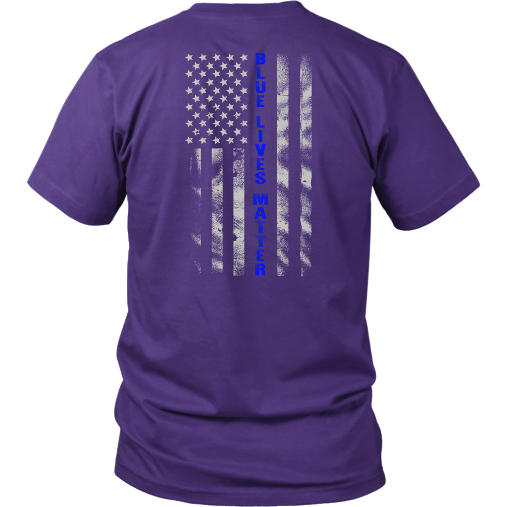 Blue Lives Matter Blue Line Flag Shirts and Hoodies District unisex Shirt / Purple / 4XL