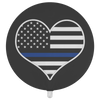 Thin Blue Line Heart American Flag Balloon