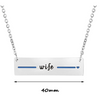 Thin Blue Line Bar Necklace - WIFE