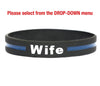 Thin Blue Line Silicone Family Bracelets for Mom, Dad, Wife, Husband, Son, Daughter, Brother, Sister, Grandpa, Grandma, Girlfriend, Cousin, or get the Family Pack and Save!