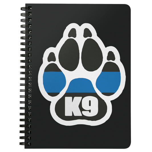 K9 Paw Thin Blue Line Spiralbound Notebook Journal