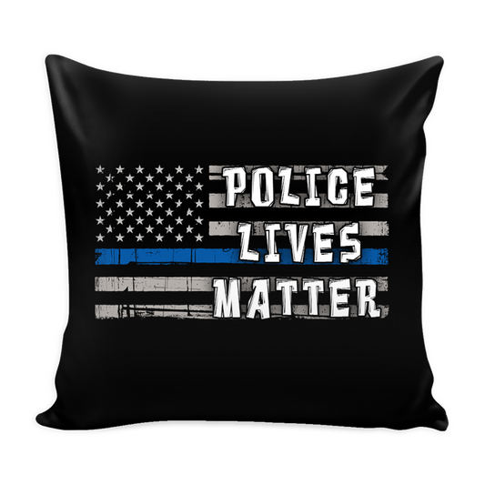 Police Lives Matter Blue Line American Flag Pillow