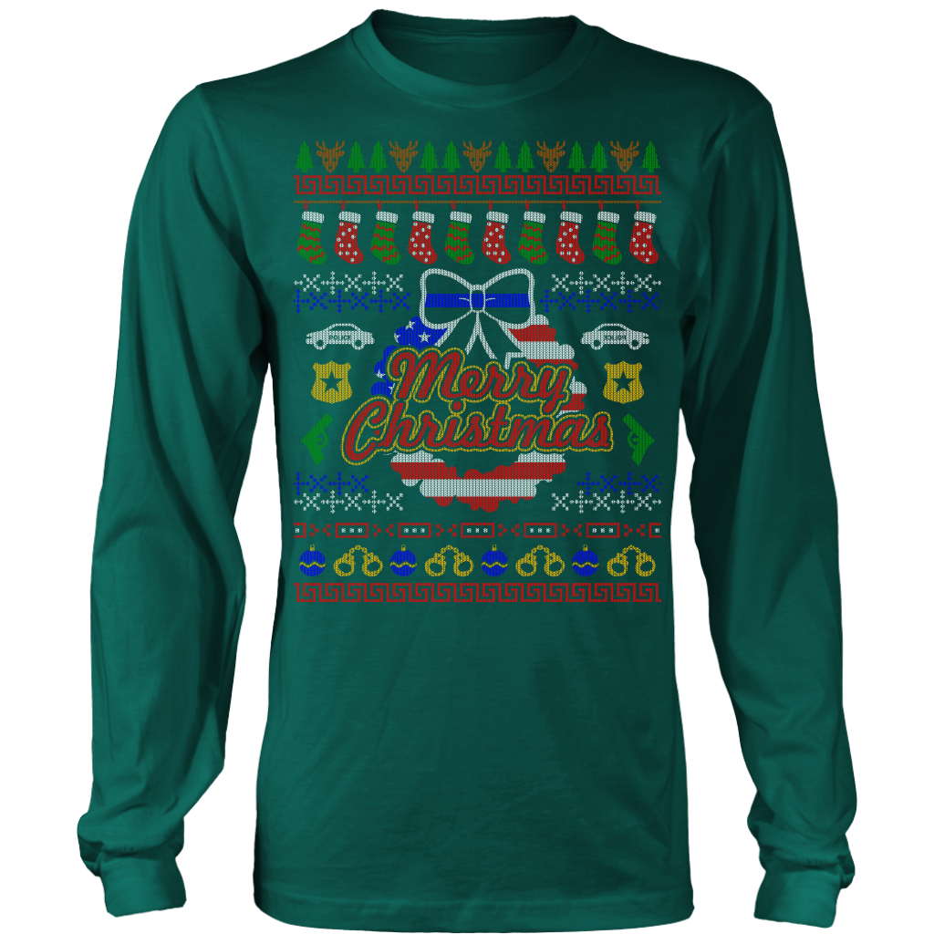 Thin blue top line christmas sweater